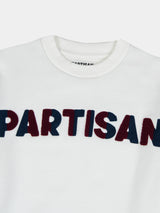 Chenille Chain Crew Sweat - White