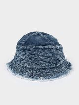 FRAYED BUCKET HAT - Navy