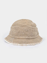 FRAYED BUCKET HAT - Stone