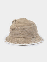 FRAYED BUCKET HAT - Stone