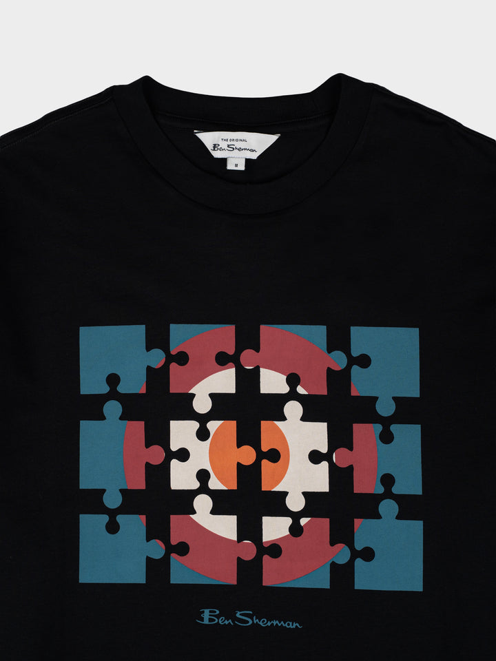 PUZZLE TARGET TEE SHIRT - BLACK