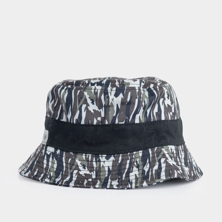 Palladium Vintage Bucket Hat in Grey camo print - side profile view