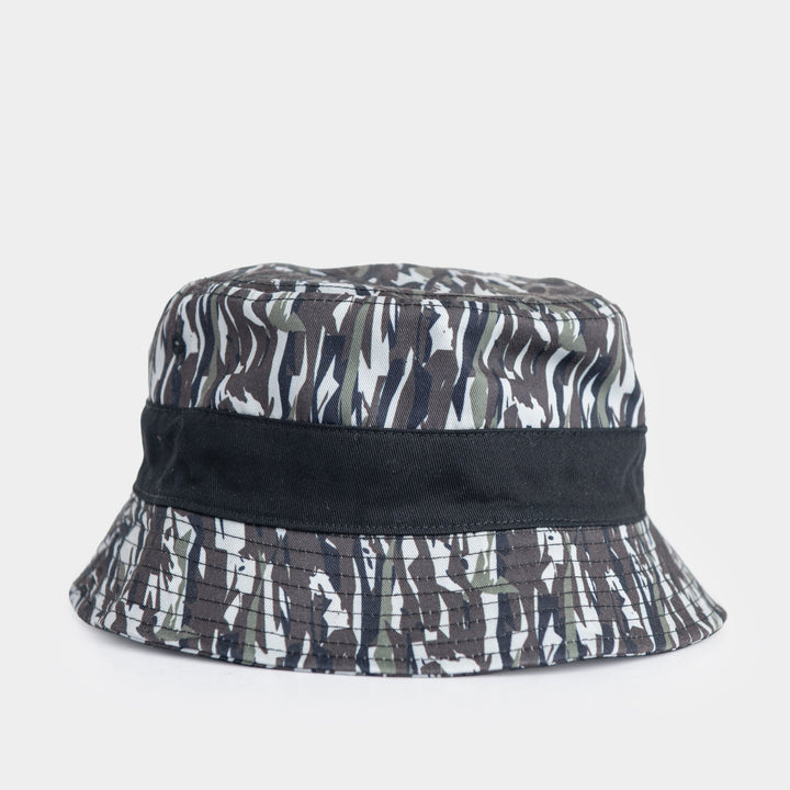 Palladium Vintage Bucket Hat in Grey camo print - back view showing breathable mesh panels