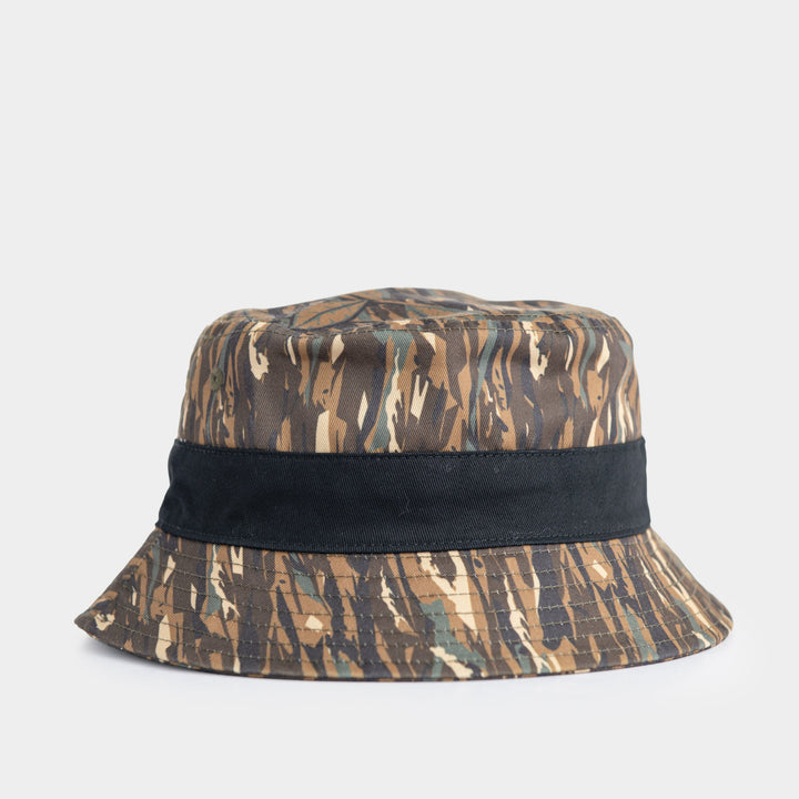 Palladium Vintage Bucket Hat in Khaki camo print - back view showing breathable mesh panels