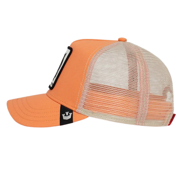 Goorin Bros Panther Trucker Cap Coral Beige - Back View with Mesh and Snapback Closure