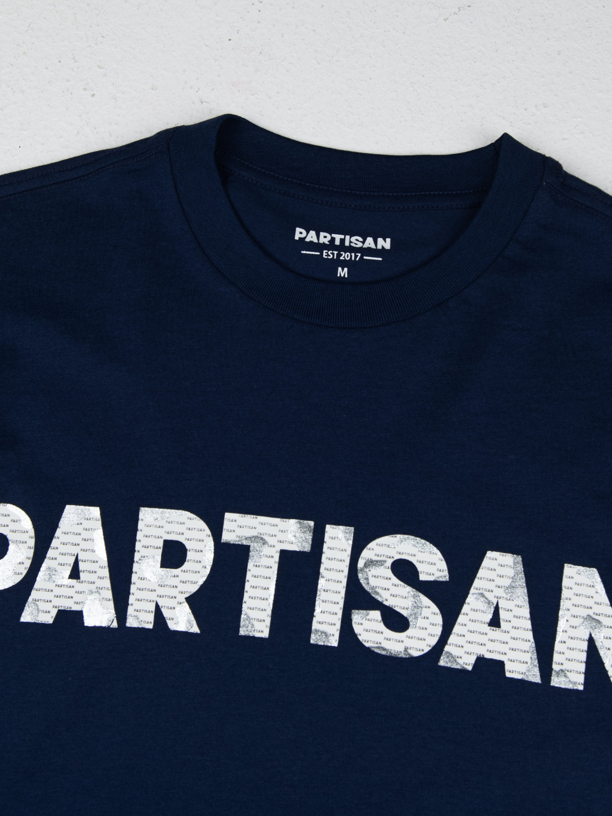 Partisans Logo Partisan Foil Print T-Shirt – Navy | Partisan and Co