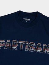 Partisan Stripe Print Tee - Navy
