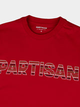Partisan Stripe Print Tee - Red