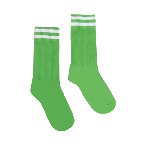 Partisan Socks - Apple Green / White 2 Stripe