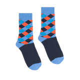 Partisan Socks - Argyle - Navy / Blue / Orange
