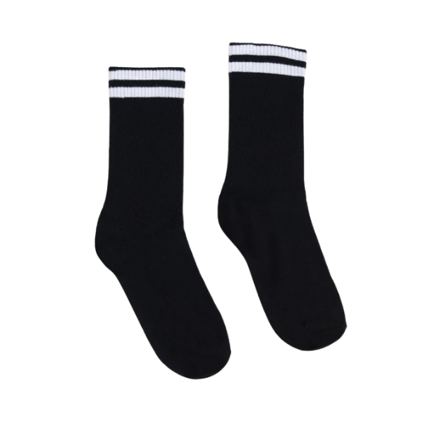 Partisan Socks - Black / White 2 Stripe