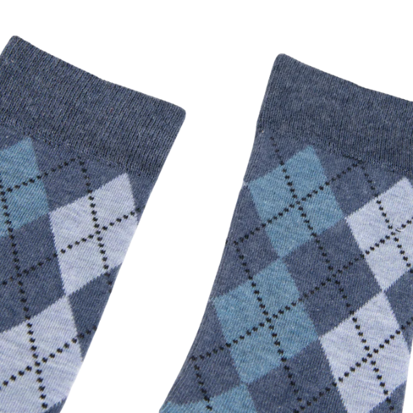 Partisan Socks - Multi Argyle Print - Blues - view 2