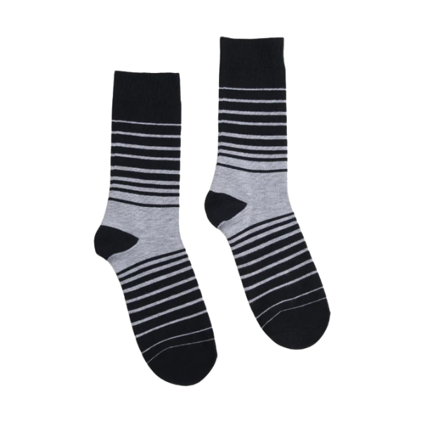 Partisan Socks - Stripy Black / Grey