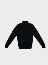 KNIT ROLL NECK JUMPER - BLACK