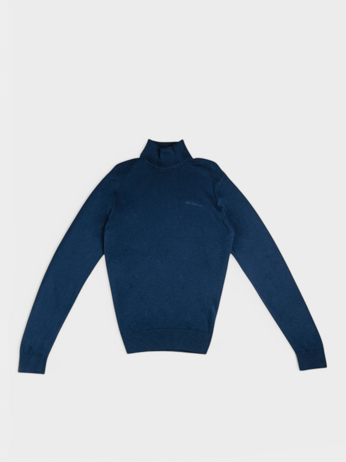 KNIT ROLL NECK JUMPER - NAVY
