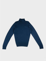 KNIT ROLL NECK JUMPER - NAVY