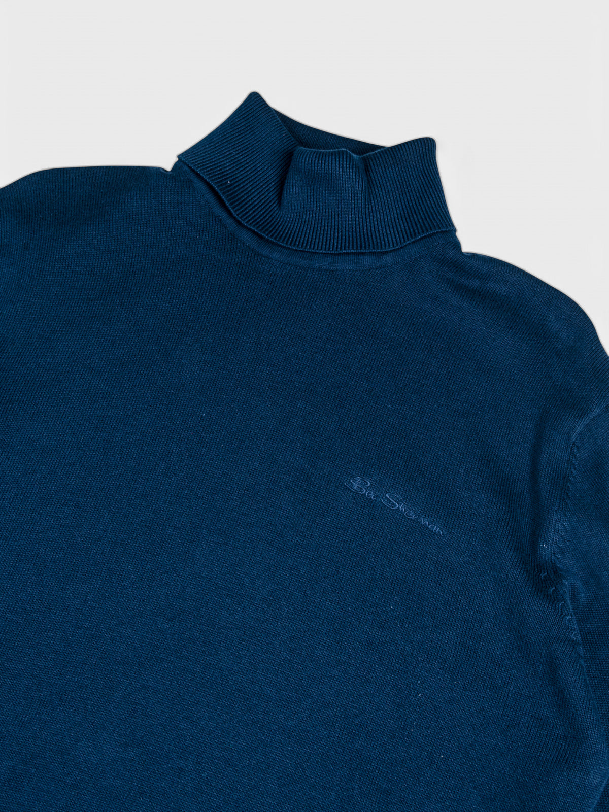 KNIT ROLL NECK JUMPER - NAVY