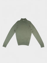 KNIT ROLL NECK JUMPER - OLIVE NIGHT