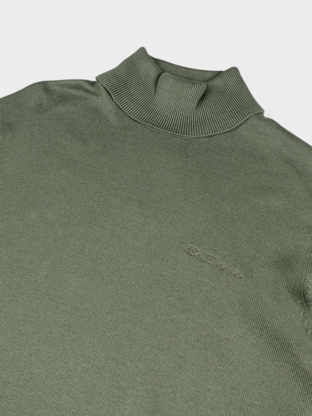 KNIT ROLL NECK JUMPER - OLIVE NIGHT