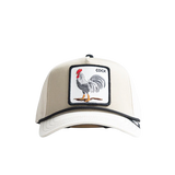 Front view of Goorin Bros Rooster 100 Khaki Trucker Cap