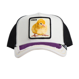 SILKY CHICK DISTRESSED TRUCKER - PURPLE / BLACK
