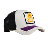 SILKY CHICK DISTRESSED TRUCKER - PURPLE / BLACK