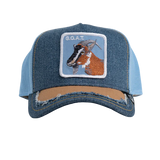 Goorin Bros Silky Goat Distressed Denim Cap