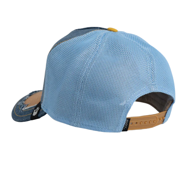 Back view of Goorin Bros Silky Goat Distressed Denim Cap