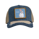 SILKY RABBIT DISTRESSED TRUCKER - DENIM / STONE