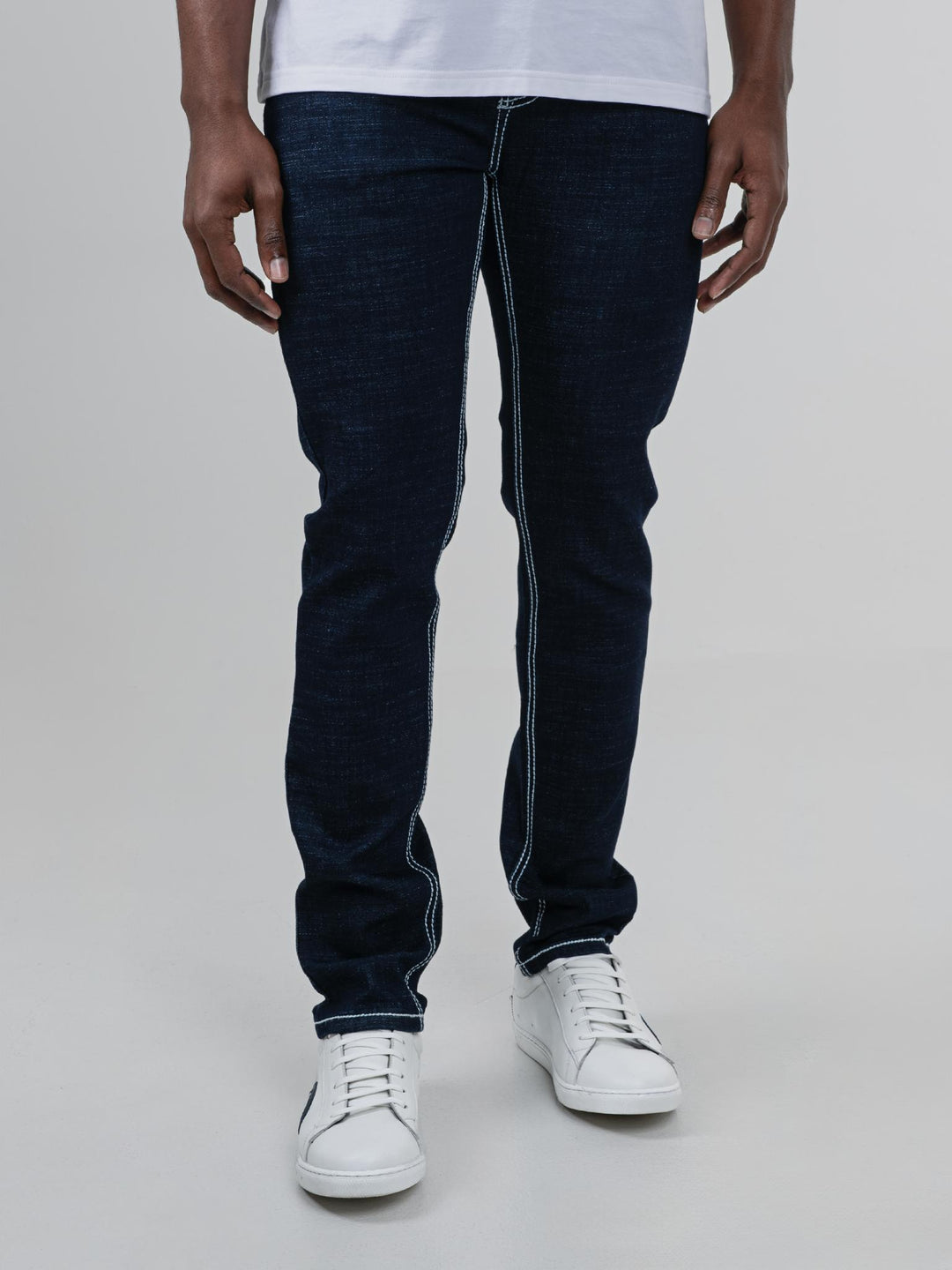 Saddle Stitch Slim Fit Denim - Dark Navy