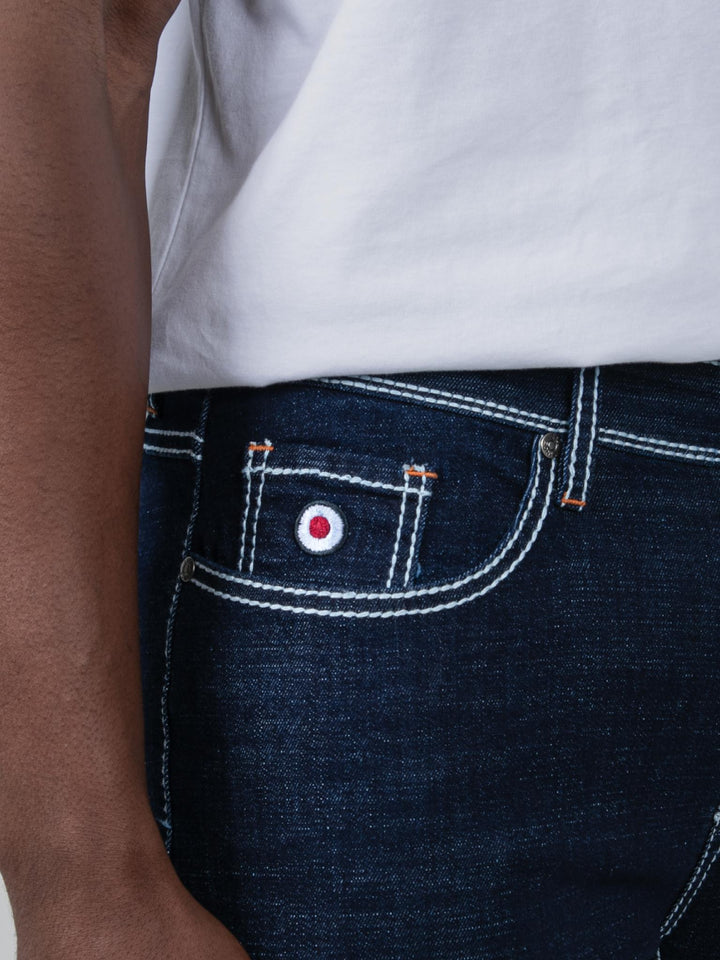 Saddle Stitch Slim Fit Denim - Dark Navy - view 3