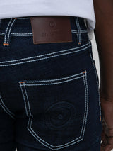 Saddle Stitch Slim Fit Denim - Dark Navy