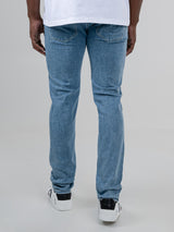 Saddle Stitch Slim Fit Denim - Light Blue