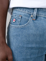 Saddle Stitch Slim Fit Denim - Light Blue