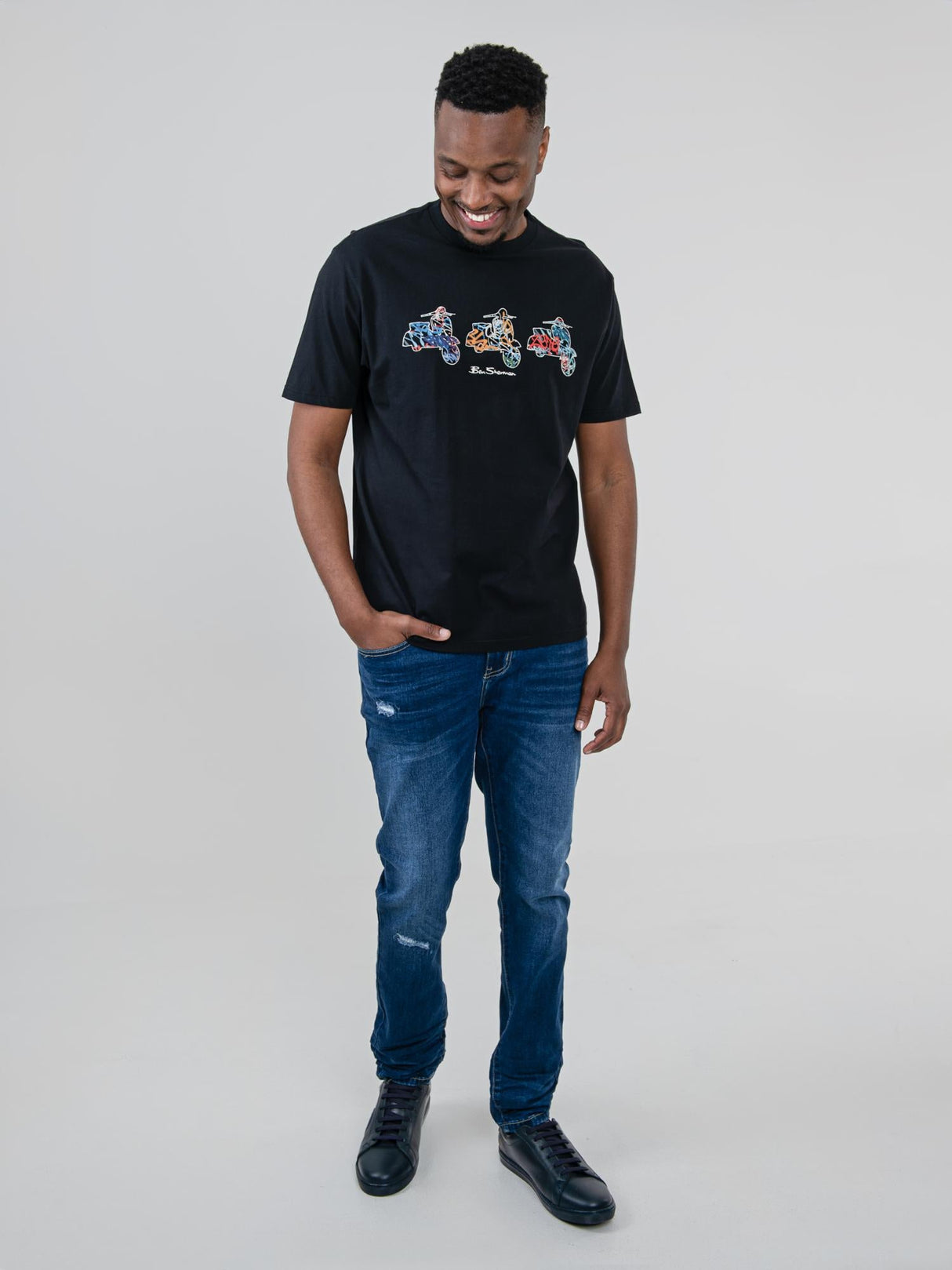 Scooter Spray Tee - Black