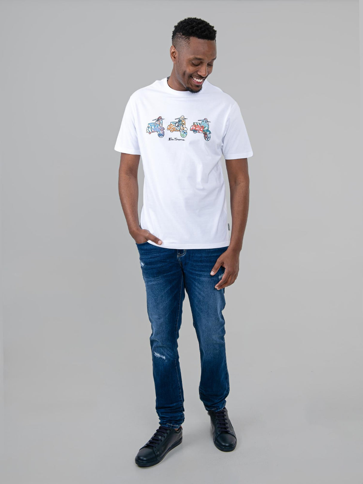 Scooter Spray Tee - White