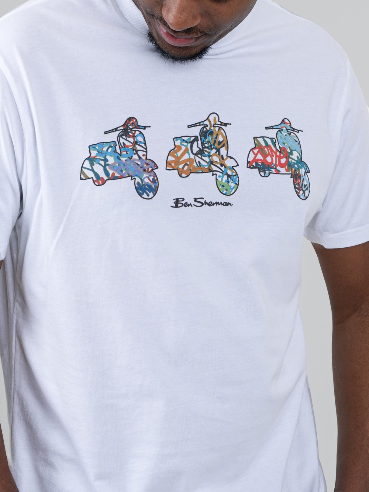 Scooter Spray Tee - White