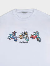Scooter Spray Tee - White