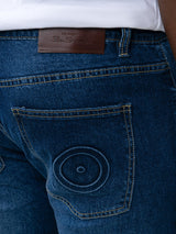 ABRASION DENIM SLIM FIT - Dark Blue