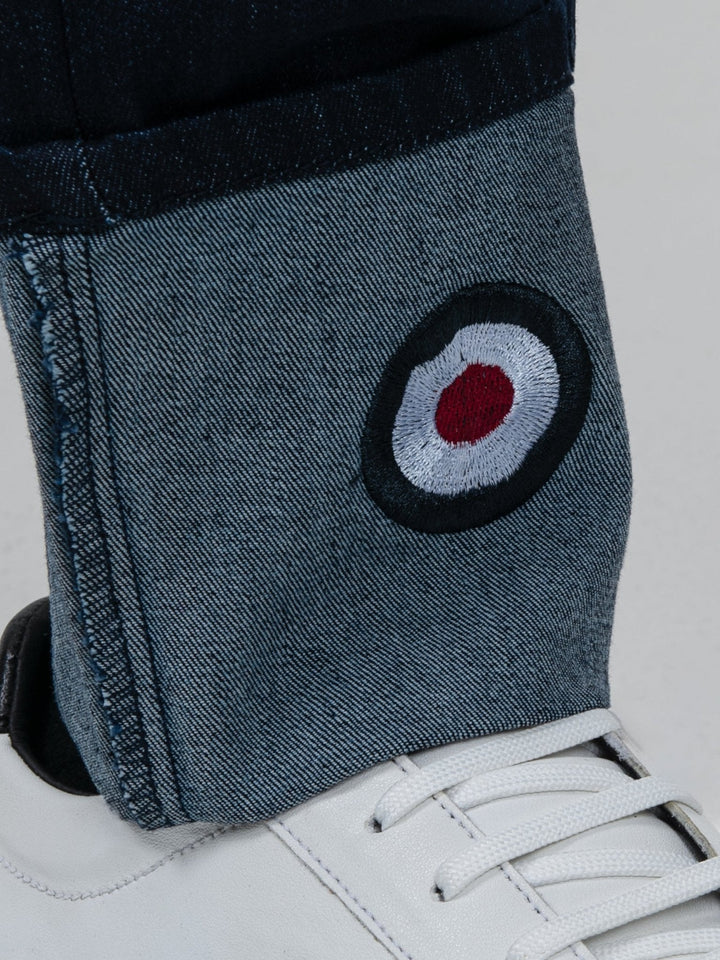 Target turn up slim fit denim - Dark Blue - view 3