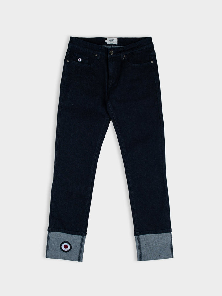 Target turn up slim fit denim - Dark Blue - view 7