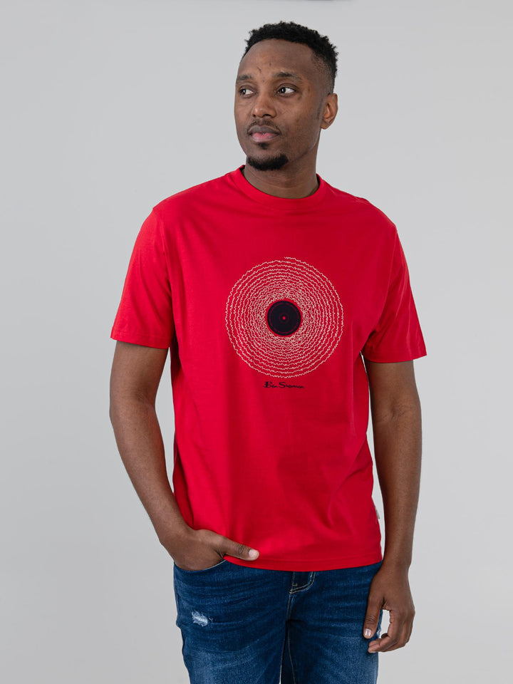 Sound Wave Record Tee - Red