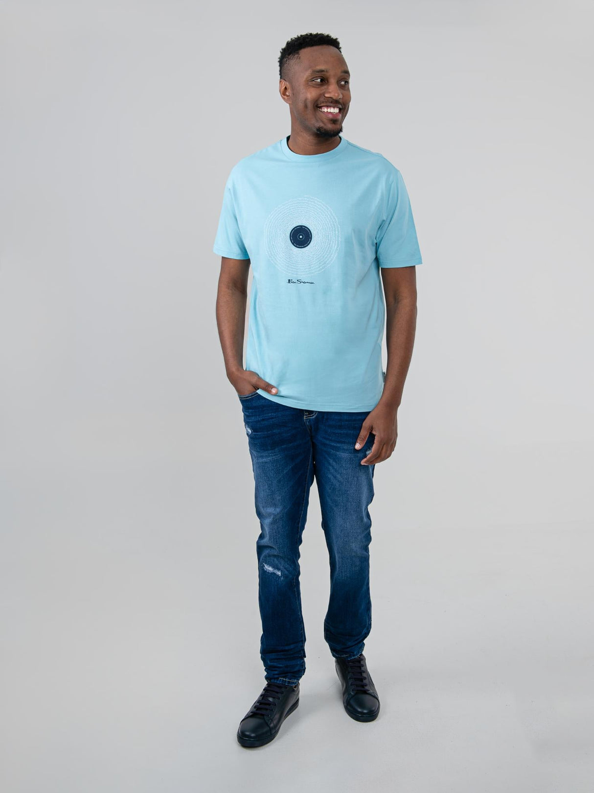 Sound Wave Record Tee - Retro Blue