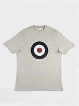 Ben Sherman Sustained Grey Target Tee - Flat Lay Ghost Mannequin View Showcasing Crewneck Design
