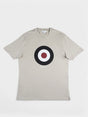 Ben Sherman Sustained Grey Target Tee - Flat Lay Ghost Mannequin View Showcasing Crewneck Design
