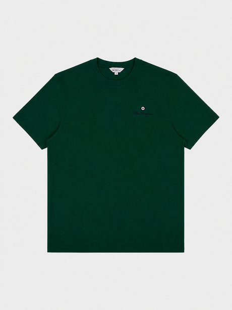 Ben Sherman Essential target print crew neck t-shirt in tourmaline green – front view