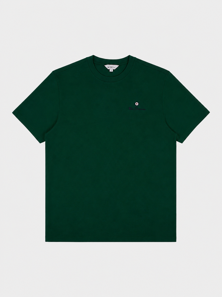 Ben Sherman Essential target print crew neck t-shirt in tourmaline green – front view
