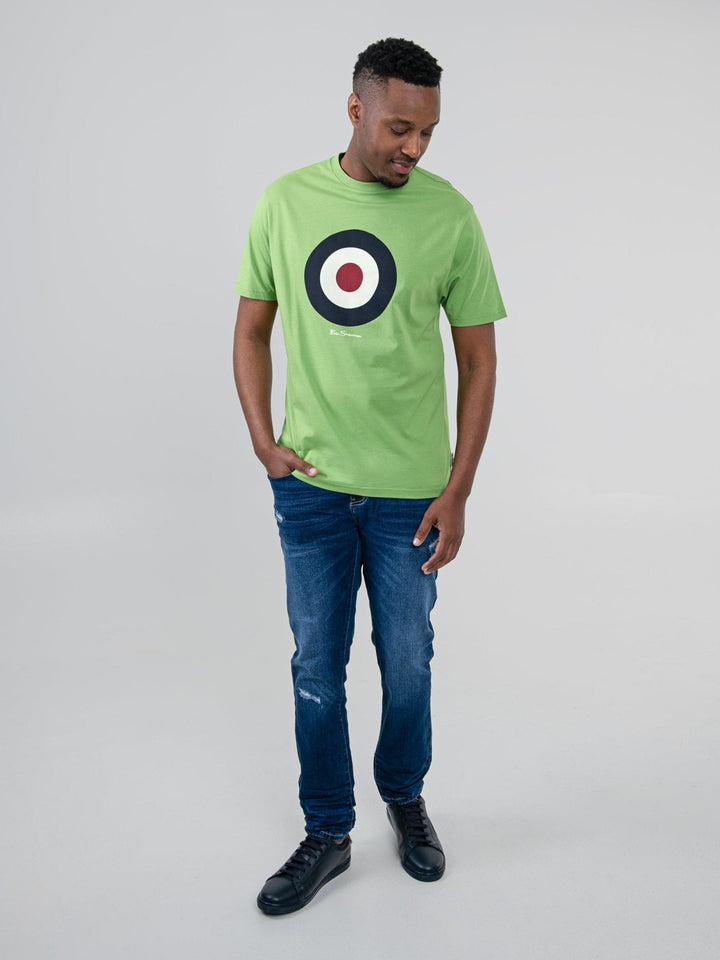 Ben Sherman Target Tee in Piquant Green – full body front view, men&