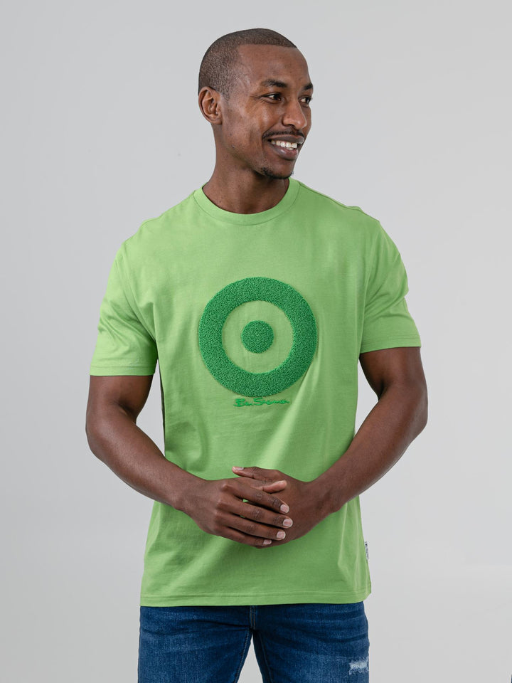 Target Towelling Applique Tee - Piquant Green