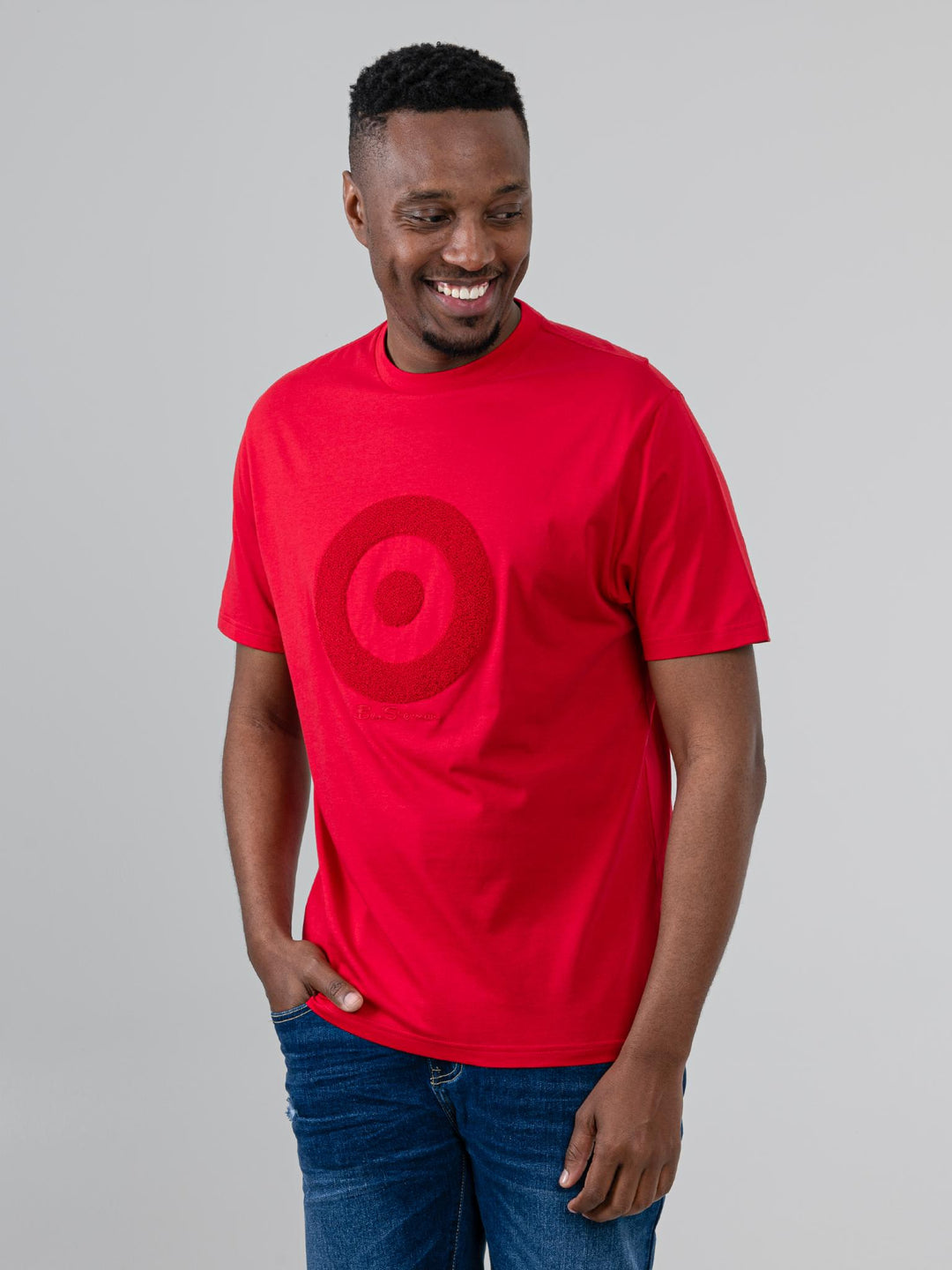Target Towelling Applique Tee - Red